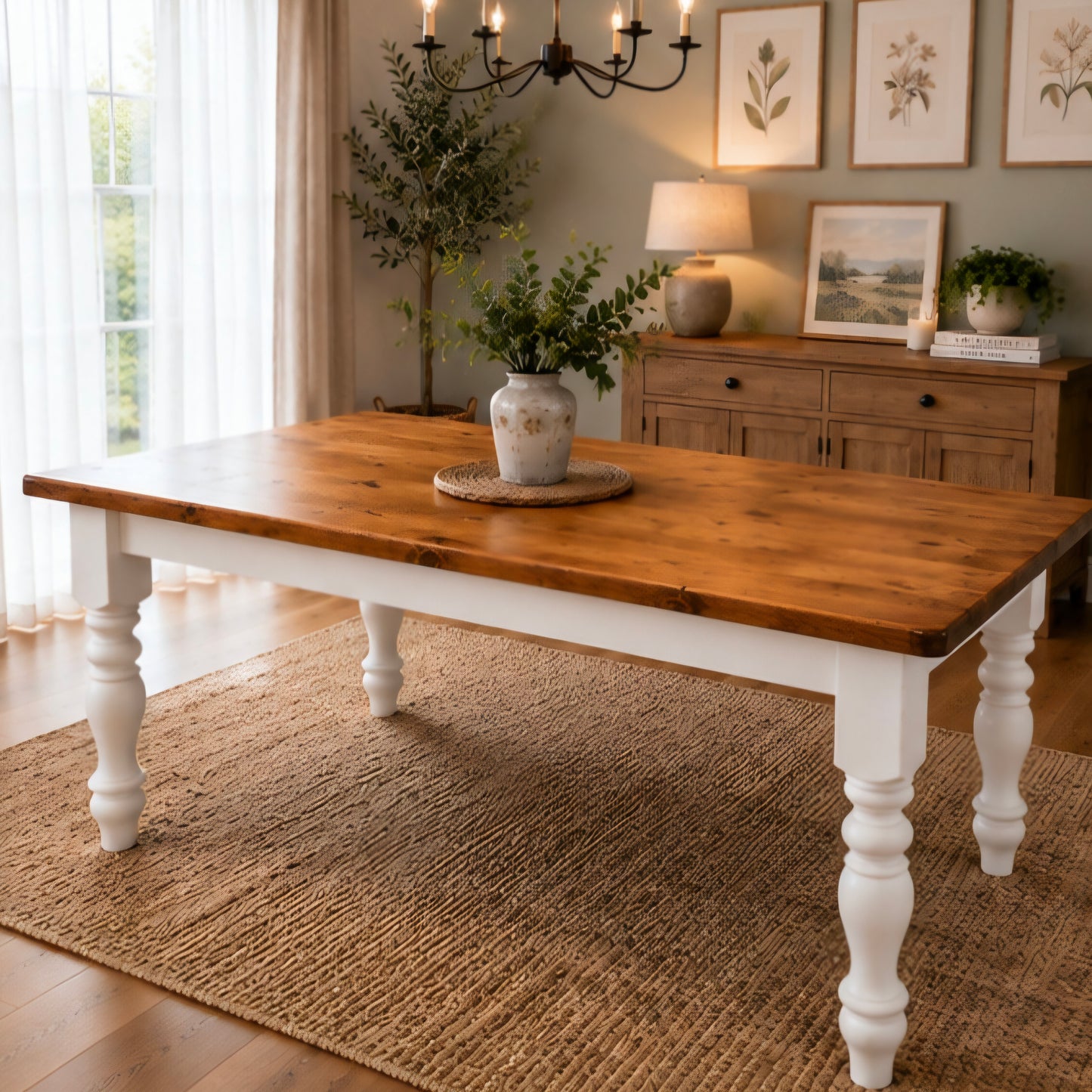 Curvy Farmhouse Dining Table