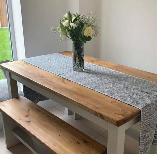 Slim Dining Table & 2 Bench Set
