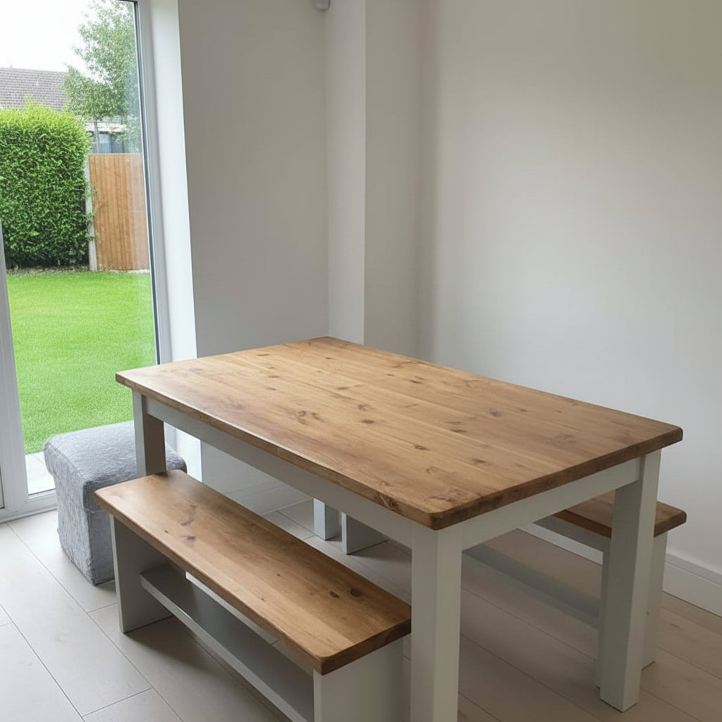 Slim Dining Table & 2 Bench Set