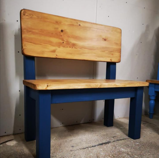 Farmhouse Backrest Dining Bench - Chunky Bench