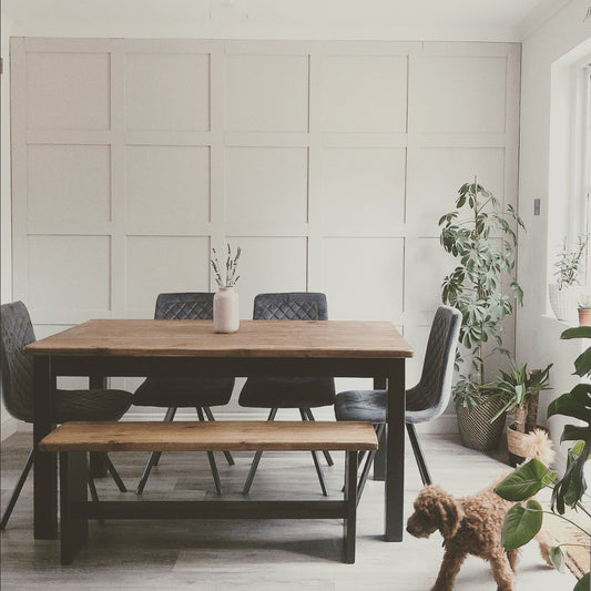 Slim Dining Table & 1 Bench Set