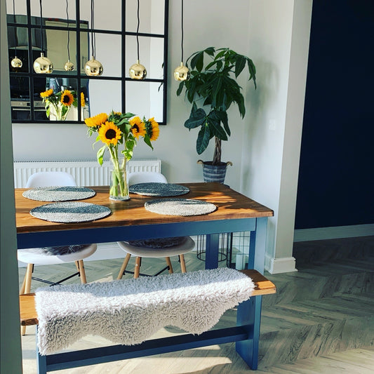 Slim Dining Table & 2 Bench Set