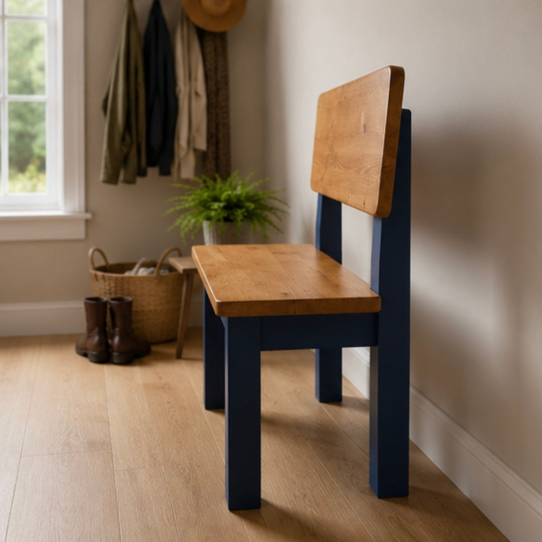 Farmhouse Backrest Dining Bench - Chunky Bench