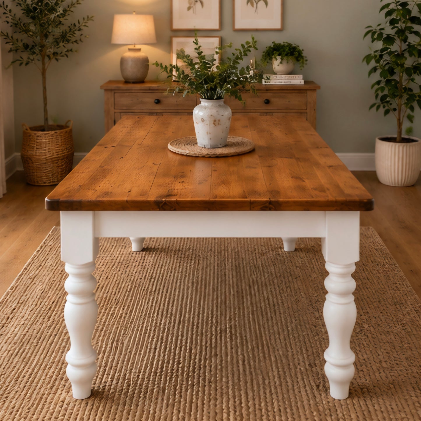 Curvy Farmhouse Dining Table