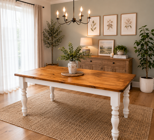 Curvy Farmhouse Dining Table