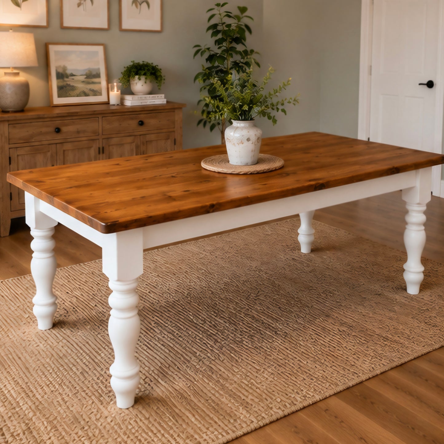 Curvy Farmhouse Dining Table
