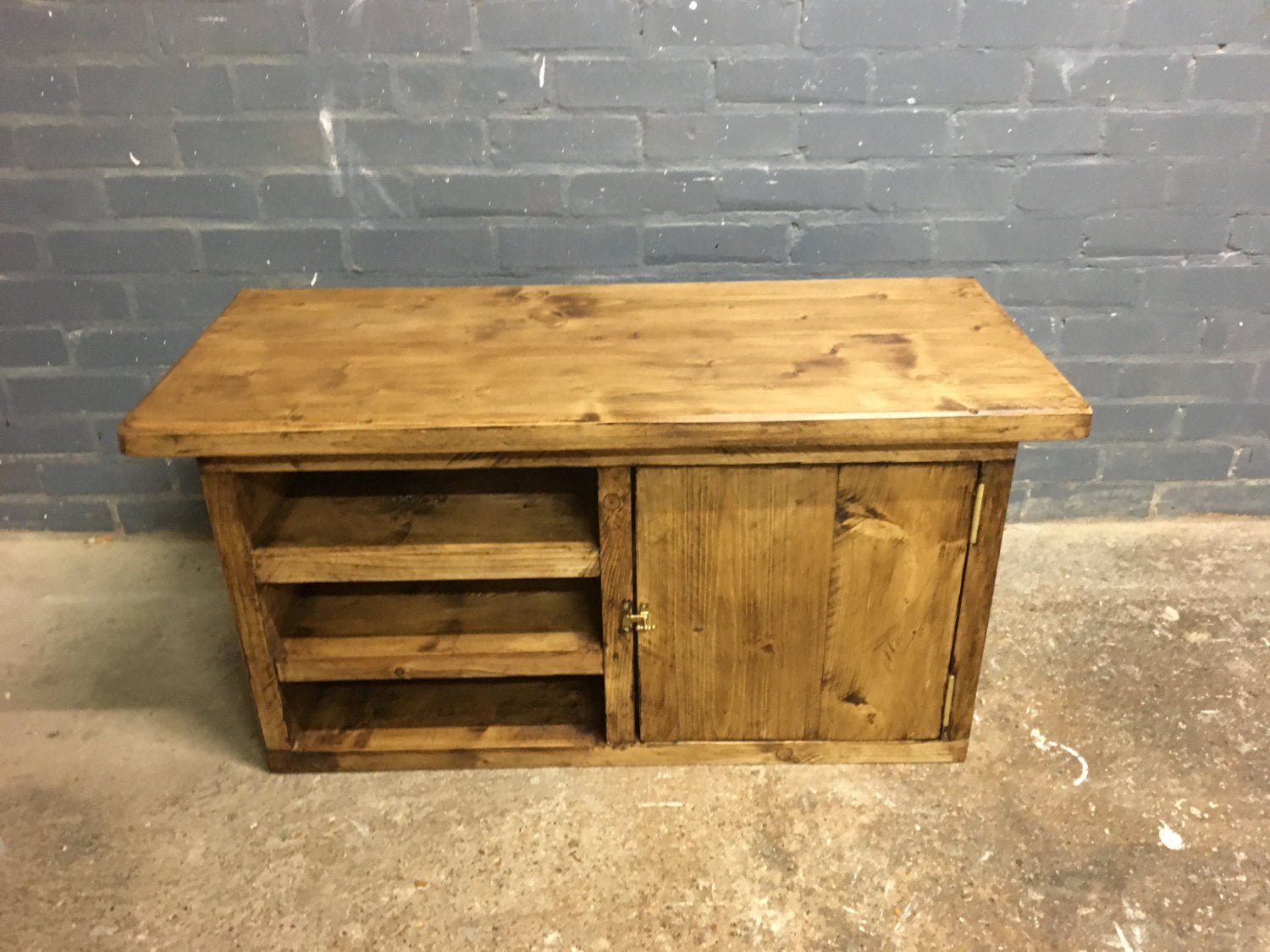 Rustic pine deals tv stand