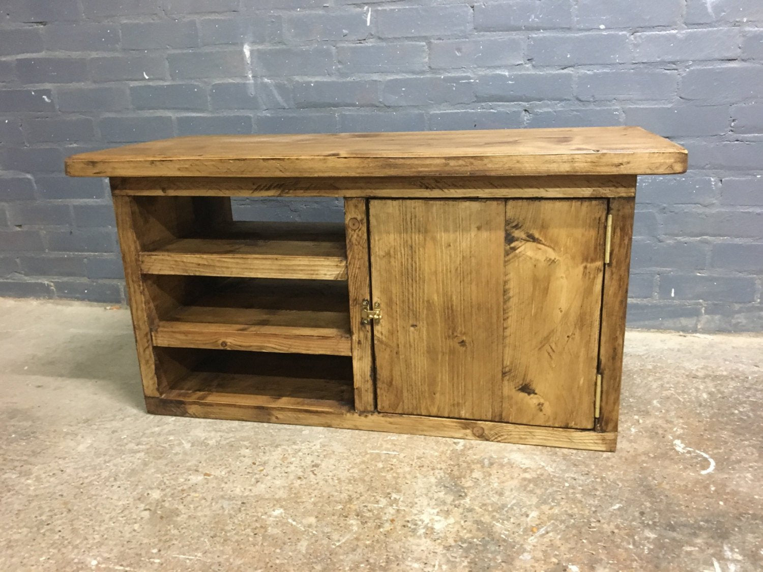 Rustic entertainment store wall unit